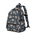 thumbnail image 2 of Highland Cow and Flower Print Backpack for School, Cute School Bag with Adjustable Shoulder Straps and Padded Back, 13.4"x11"x4.7", 2 of 5