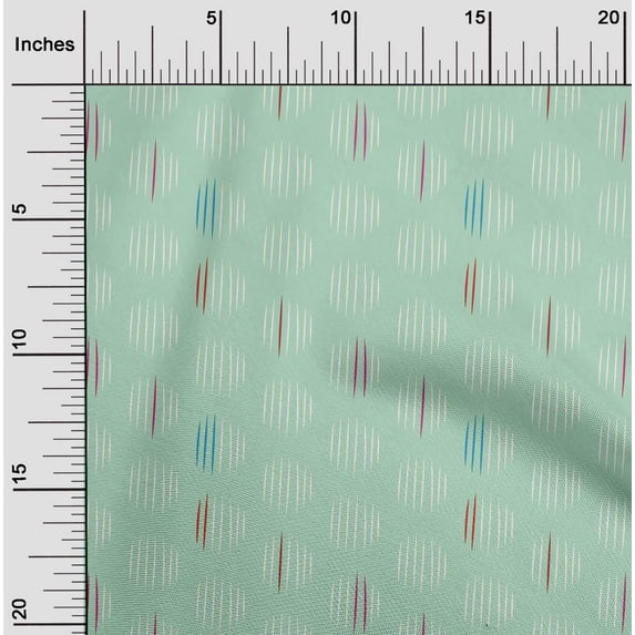 oneOone Organic Cotton Poplin Twill Fabric Line Geometric Print Fabric By Yard 42 Inch Wide