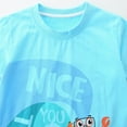 thumbnail image 4 of Gyexs Boys Summer Clothes Size 6-8 Cute Cartoon Print Short Sleeve Sports Athletic Short Sets T Shirt Shorts 2 Piece Outfits(Sportswear, Sky Blue, 6-7 Years), 4 of 7