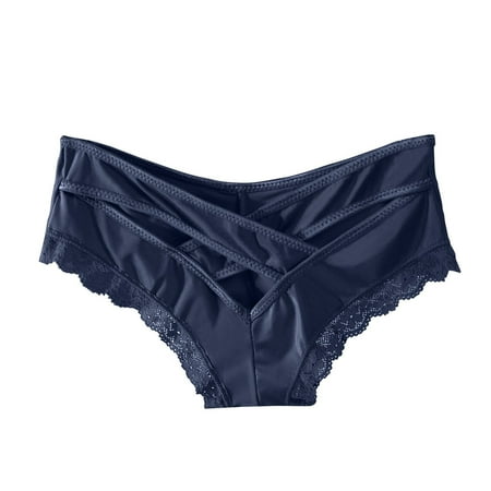 Mortilo Women Thong   Womens Lace Underwear Low Rise Panty Cutout Night Underwear Dark Blue XL