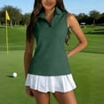 thumbnail image 3 of Womens Sleeveless Golf Shirts Zip Up Collared Athletic Tank Top Performance Breathable Quick Dry Summer Sport Polo Shirts for Women Casual Outdoor Army Green L, 3 of 7