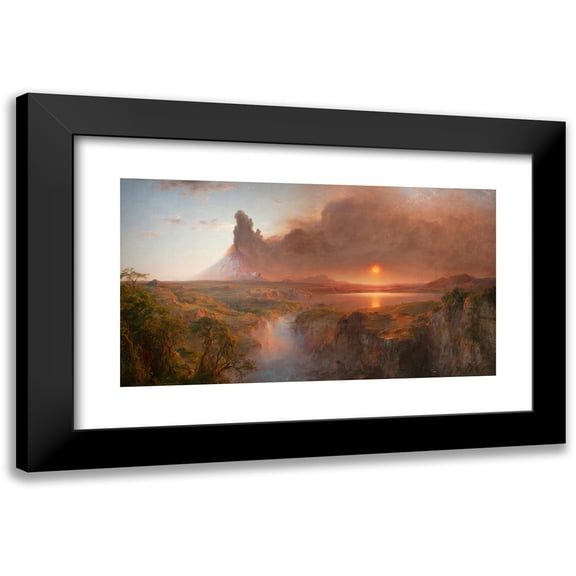 Frederic Edwin Church 14x10 Black Modern Framed Museum Art Print Titled - Cotopaxi (1862)
