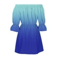 thumbnail image 5 of RYDCOT Robe à Épaules Dénudées à Manches Courtes Été Robes Bohèmes pour Femmes 2024 Imprimé Manches Évasées Robes d'Été de Vacances Robes de Plage Sélections Éclair, 5 of 5