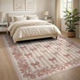thumbnail image 3 of ODIKA 8'x10' Washable Area Rug Non-Slip Chair-Friendly Mat Field Vintage Border Dainty Polka Dot Cute Motif Striped Playful for Dining Room, Large Office, Lounge, 3 of 7