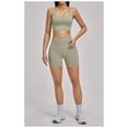 thumbnail image 2 of Top-kevin Women 2 Piece Workout Sets High Waisted Tummy Control Biker Shorts Halter Padded Tank Tops, 2 of 7