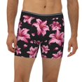 thumbnail image 2 of Cauagu Lilies Flowers Print Men's Boxer Briefs, Funny & Cute Underwear Elastic Waistband Briefs Ideal Gift for Men,1-Pack, 2 of 7
