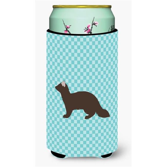 Sable Marten Blue Check Tall Boy Beverage Insulator Hugger