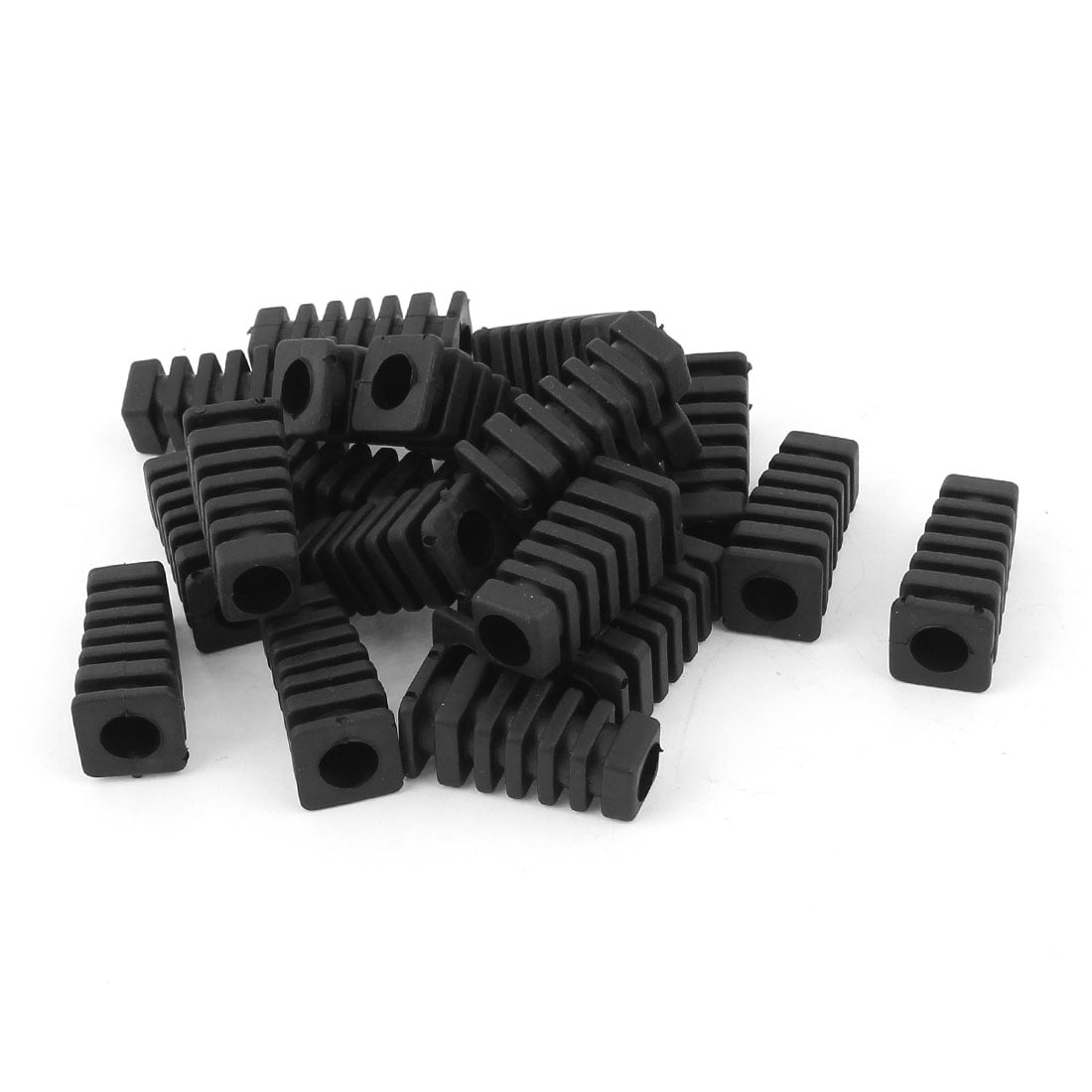 20pcs 27x9x6mm Rubber Square Strain Relief Cord Boot Protector Cable