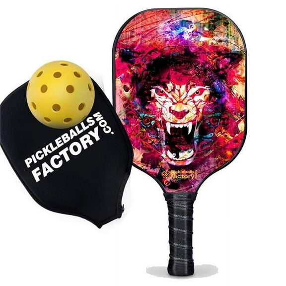 Pickleball Factory PB0002-8-C Pickleballtournament Paddle - Tiger Lifetime Pickleball, Lightest Pickleball Paddle Best Elongated Pickleball Paddles, Carbonfiber Graphite