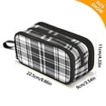 ALAZA Black and White Plaid Pattern Grid Pencil Case Bag Large 3 ...