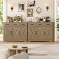 thumbnail image 4 of Homfa 42.5’’ Kitchen Buffet Sideboard Cabinet, 3 Drawers Farmhouse Storage Cabinet with Adjustable Shelf, Rustic Brown, 4 of 7