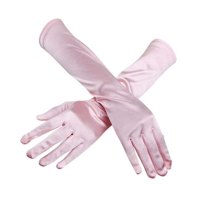 DPTALR Womens Satin Long Gloves Opera Wedding Bridal Evening Party Prom Gloves