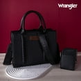 thumbnail image 3 of Wrangler Purse Medium Tote Bags for Women with Card Holder Wallet Designer Satchel Top-handle Handbags, Classic-Black, 3 of 7