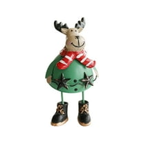 Festival Party Supplies,Resin Iron Christmas Desktop Decorations Santa Reindeer for Indoor Holiday Display Dangling Santa Ornament