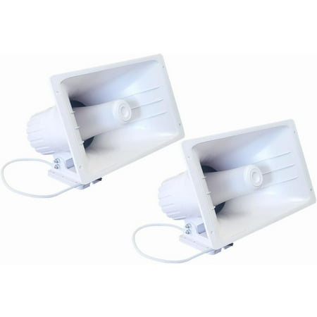 Nippon America 2 Pack PA Power Horn Speakers 100W Indoor Outdoor 100 Watt - TC-55