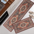 thumbnail image 3 of Boho Area Kitchen Rugs Sets of 2 Large House mats red Non Slip Decor Vintage Fuzzy Washable Pads 47x17 in, 3 of 6