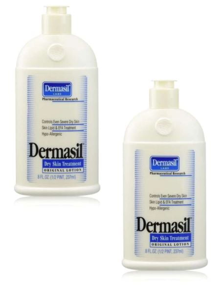CGT Dermasil Dry Skin Original Lotion Skin Lipid EFA Treatment Hypo-Allergenic Relieves Severe Dry Skin Non-Greasy Fast-Absorbing Hands Feet Body Protectant & Hydrate Skin 8oz. (Pack of 2)