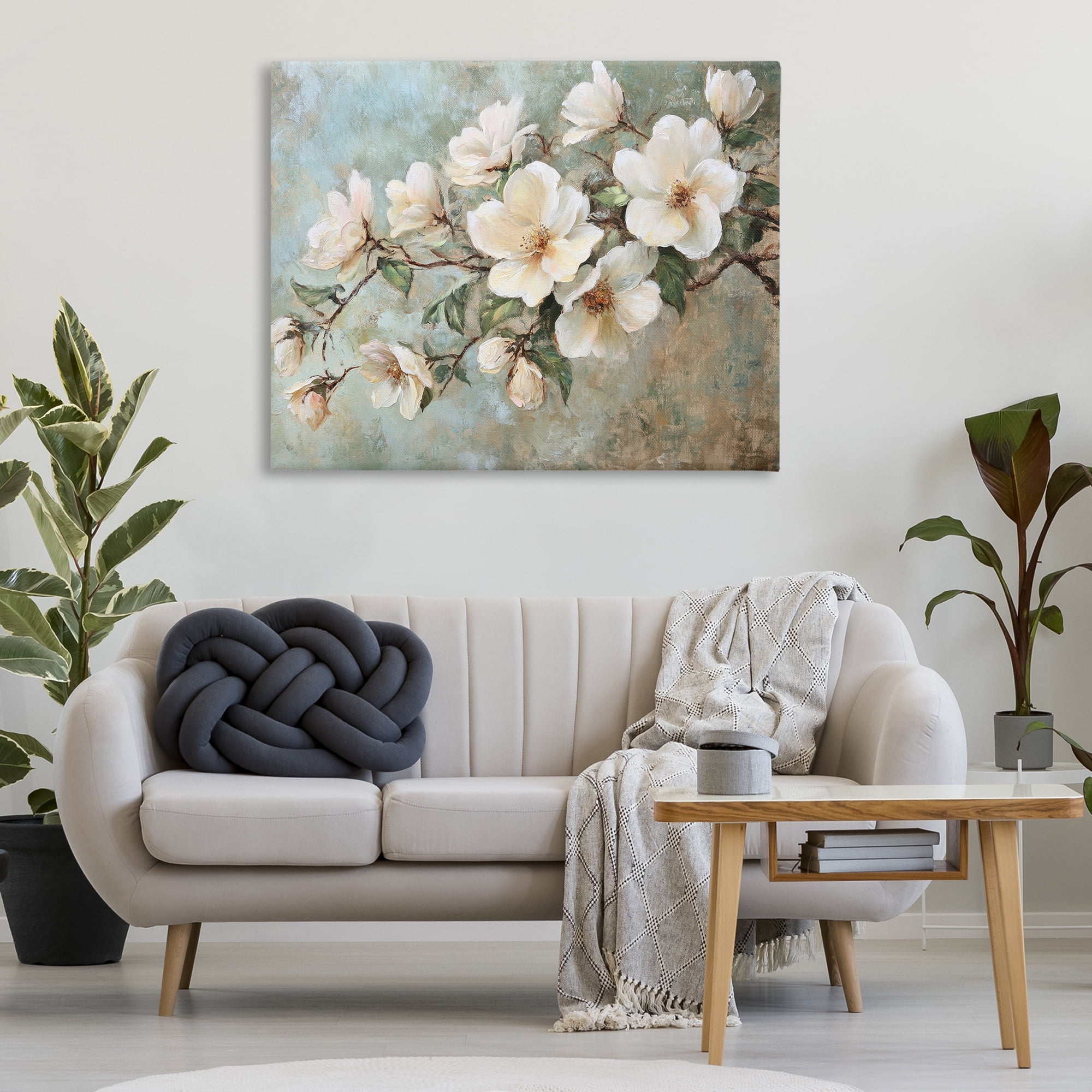Stupell Industries In Bloom Flower Branch Plants & Flowers Painting Wrapped Canvas Art Print Wall Art, 48 x 36