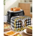 thumbnail image 4 of Farmhouse Cow Small Toaster Cover 2 Slice, Kitchen Appliance Covers, Vintage Country Sunflower Black Buffalo Plaid Toaster Oven Cover with Loop, Bread Machine Cover Polyester Dust Cover Protection, 4 of 4