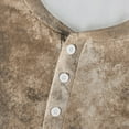 thumbnail image 5 of Inglocry Men's Henley Shirt, Long Sleeve Button Down Tie Dye Soft Cotton Blend Thermal Pullover Top Light Brown M, 5 of 7