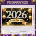thumbnail image 2 of Golden Theme Happy New Year Banner Sparkling Crystal 2026 New Year Display Glittering Stars Gold Balloons New Year Backdrop for New Year Party 2026 Celebration Indoor Decoration, 2 of 9