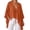 Orange, variant on Womens Chiffon Blouses V Neck Bow Tie Front 3/4 Sleeve Summer Shirts Cute Tops Going Out Tops For Women