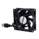 thumbnail image 1 of Ventilador de refrigeración para computadora, silencioso, USB, 8025, 5 V, color negro, 8 cm, velocidad del ventilador: 1300 RPM, 1 of 3