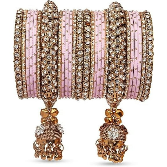 Indian Ethnic Partywear Handmade Bangles for Women – Traditional Jewelry Set for Weddings, Festivals & Daily Wear | Elegant Handcrafted Bangles for Sarees, Lehengas & Western Outfits (2.10)