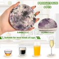 thumbnail image 5 of 6 Pcs Drink Coasters with Holder 3.94in Woven Coasters for Drinks Light Purple and Black Floral Coaster Set for Protection Table, 5 of 7