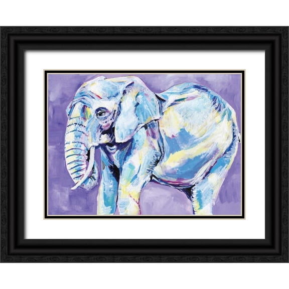 Seay, Anne 24x19 Black Ornate Wood Framed with Double Matting Museum Art Print Titled - Elephant II