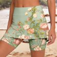 thumbnail image 2 of Wxolcjlv Womens Botanical Floral Print A Line Mini Skort High Waist Stretch Fit Sport Built‑In Shorts Tennis Bottoms, 2 of 7