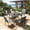 Gray Chairs, variant on SOLAURA 5-Piece Outdoor Patio Dining Set, Textilene Dining Chairs and Metal Square Table with Umbrella Hole, Outdoor Furniture Set for Garden, Backyard, Deck, or Poolside, Blue