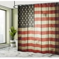 thumbnail image 5 of Ambesonne American Flag Shower Curtain, Wood Design Flag, 69"Wx70"L, Blue Red, 5 of 5