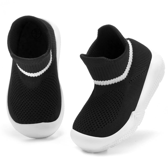 Calcetines MORENDL para niños pequeños negros de 0 a 6 meses, antideslizantes