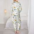 thumbnail image 6 of Goofa Dinosaur Printed Women’s 2 Piece Pajama Set Super,Pajamas Women's Long Sleeve Sleepwear Soft Button Down Loungewear Pjs Lounge Set Nightwear-Large, 6 of 9