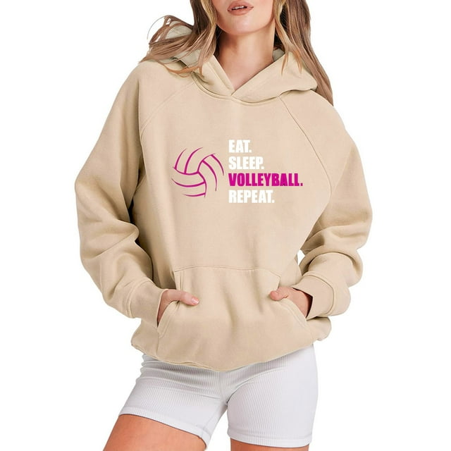 WEAIXIMIUNG Chandail en Molleton Surdimensionné pour Femmes Col en V Manches Raglan Football et Baseball Imprimé à Capuche Sans Fil