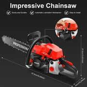 TFCFL 58cc 2-Stroke Gasoline Chainsaw 20 Bar with Chain Brake, 2.6KW Power Engine