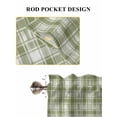 thumbnail image 6 of Sage Green Plaid Bathroom Window Curtain, Modern Art Checkered Farmhouse Light Filtering Coffee Kitchen Curtains, Bedroom Living Room Curtains 2 Panel 84"x54", 6 of 6