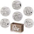 thumbnail image 1 of wonima44 Wine Gifts Coasters Set of 6 Housewarming Gifts Wine Coasters for New Home Drinks with Holder for House Warming Decoration Party,4 Inch(Brown), 1 of 1