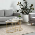 thumbnail image 2 of Giantex Modern Nesting Coffee Table Set of 2, Accent Marble Look Stacking Side Table, End Table Sets, Easy Assembly, 2 of 8