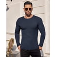 thumbnail image 3 of Ekouaer Long Sleeves Sweater for Men Ribbed Shirts Round Neck Tops Warm Thermal Blouse Soft Lightweight Undershirts, 3 of 5