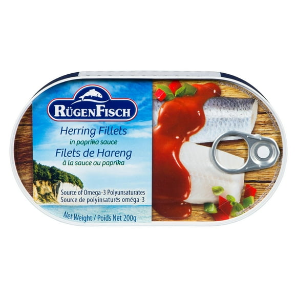 Ruegen Fisch Herring fillets in tomato sauce., Herring fillets in tomato sauce.
