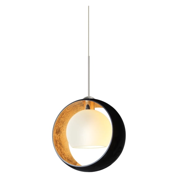Besa Pogo Pendant Light with Black and Gold Glass