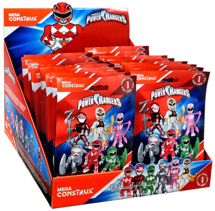 Mega Construx Power Rangers Series 1 Figures: Red 3 Three Green & Putty 