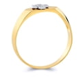 thumbnail image 2 of Wellingsale Men's Solid 14k Yellow Gold Polished CZ Cubic Zirconia "Cross" Wedding Band - Size 8, 2 of 5