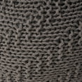 thumbnail image 5 of Statham Cotton Knitted Round Pouf, Dark Gray, 20" x 14", 5 of 7