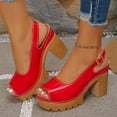 thumbnail image 5 of Wowcloth Women's Peep Toe Platform Sandals – Chunky Heel Summer Fashion with Solid Color Design for Casual Outdoor Wear, 5 of 9