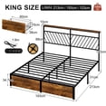 thumbnail image 2 of Fabato Base De Cama King Size 2 Cajones Luz Led Puerto USB y C, 2 of 6