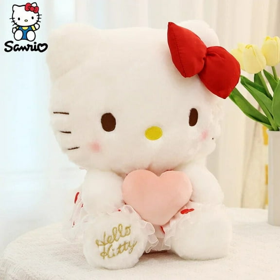 30cm Kawaii Hello Kitty Plush Toy Sanrio Plushie Stuffed Plush Animals Cupid Heart Doll Pillow Anime Home Deco Kid Birthday Gift