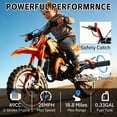 thumbnail image 6 of 49cc 2-Stroke Kids Dirt Bike, Gas Powered Mini Dirt Bike for Boys and Girls 5-13, Motorcycle with 25mph Max Speed, 2.5-10" Off Road Tires, Front and Rear Suspension & Dual Disc Brakes, Orange, 6 of 8